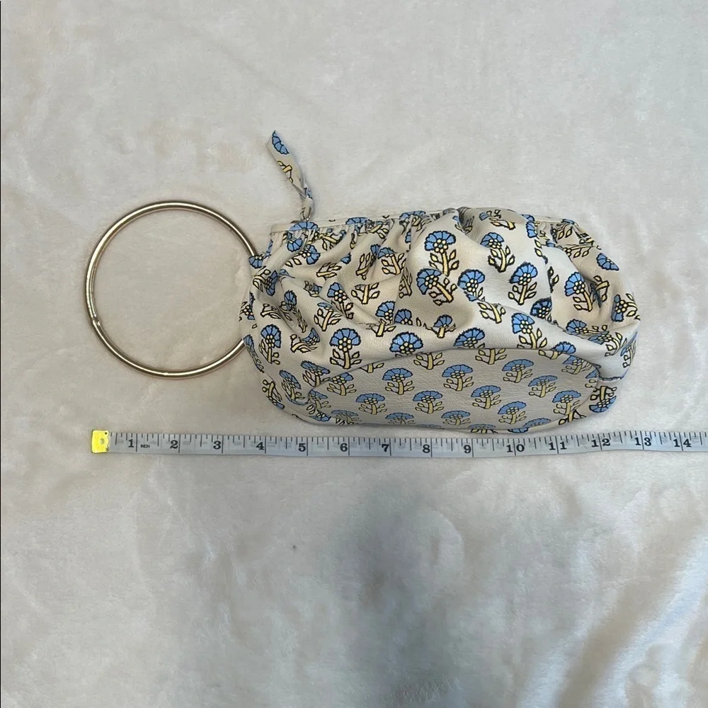 Anthropologie LLani Kavi Wristlet Bag – Botanical Print with Brass Ring